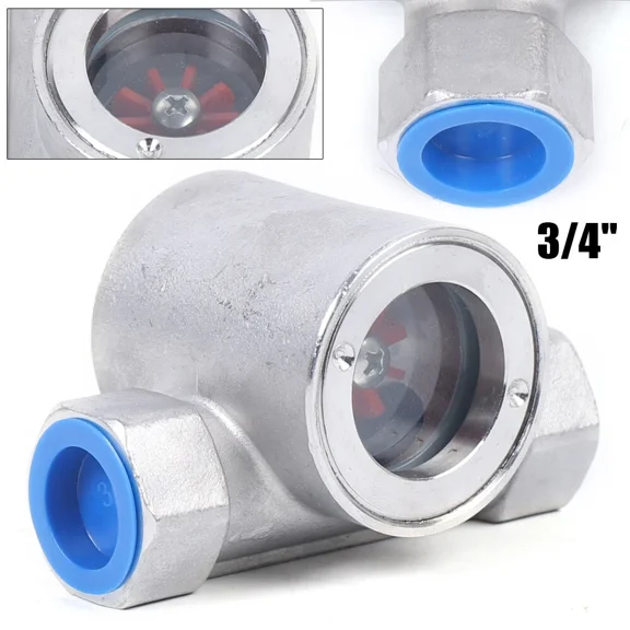 Stainless Steel Sight Water Flow Indicator with Plastic Impeller 2.5 MPa