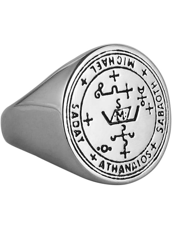 Stainless Steel Sigil Of Guardian Archangel Michael Talisman Ring