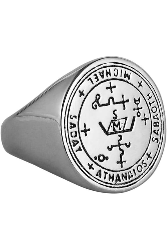 Stainless Steel Sigil Of Guardian Archangel Michael Talisman Ring