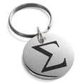 thumbnail image 1 of Stainless Steel Sigma Mathematical Engraved Small Medallion Circle Charm Keychain Keyring, 1 of 1
