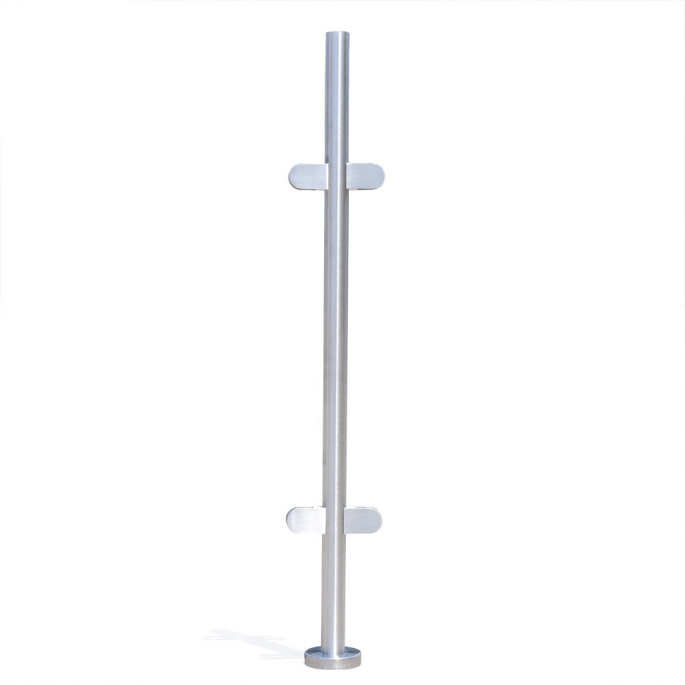 Glass Railing Post Silver Stainless Steel Silver Balustrade High Glass Mid Post Railing Glazing ...
