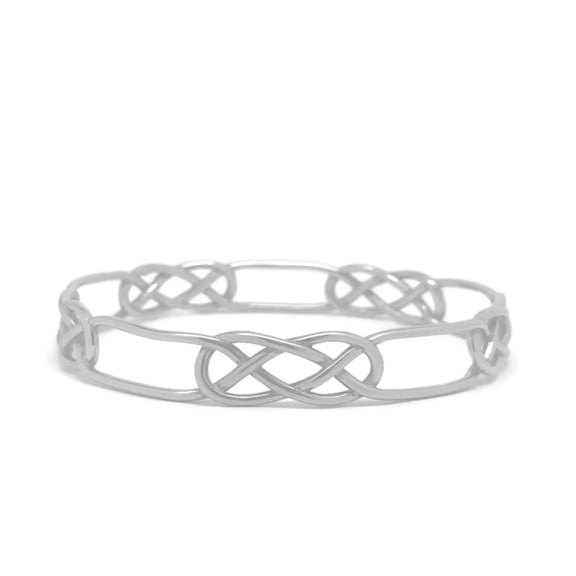 Stainless Steel Silver Celtic Infinity Knot Bangle Bracelet