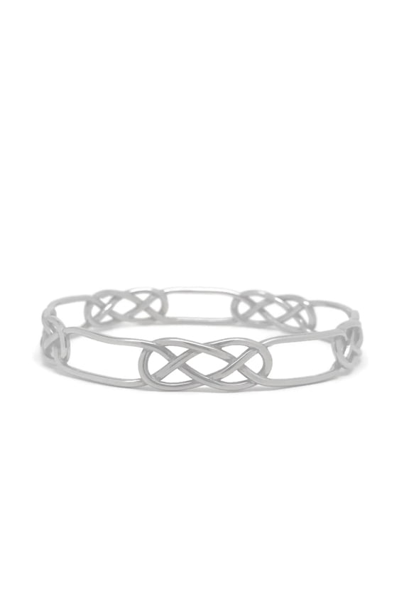 Stainless Steel Silver Celtic Infinity Knot Bangle Bracelet