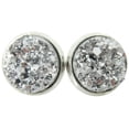 thumbnail image 1 of Stainless Steel Silver Faux Druzy Stone Stud Earrings 12mm, 1 of 3
