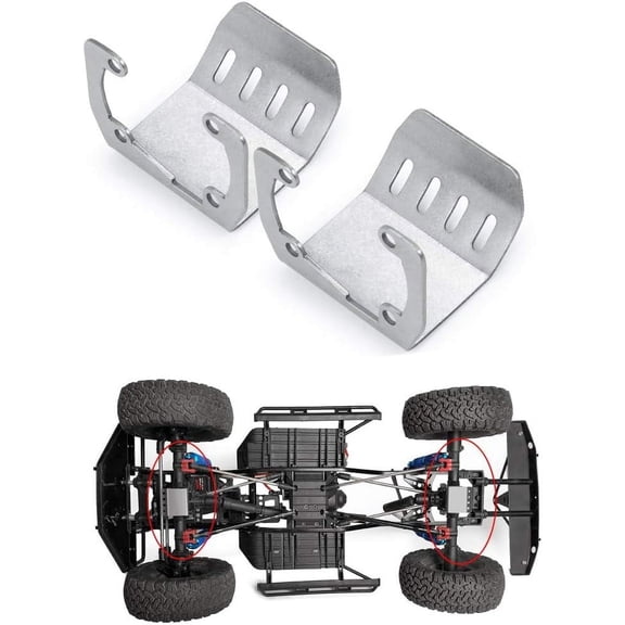Stainless Steel Silver Front & Rear Skid Plate Axial SCX10 II 90046 Upgrades 1/10th RC Crawler Car Protection Plate