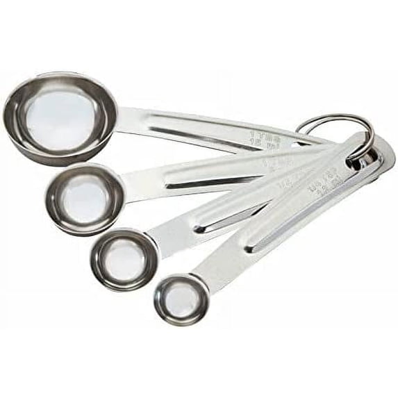 Stainless Steel Silver Measuring Spoon Set - Case of 4 Kitchen utensils set Kitchen essentials Cooking set Cooking spoon Spoon set Kitchen spoons Cooking spoons