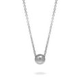 thumbnail image 1 of Stainless Steel Silver One Bead Minimalist Layering Necklace Womens 24 Inch Chain, 1 of 5