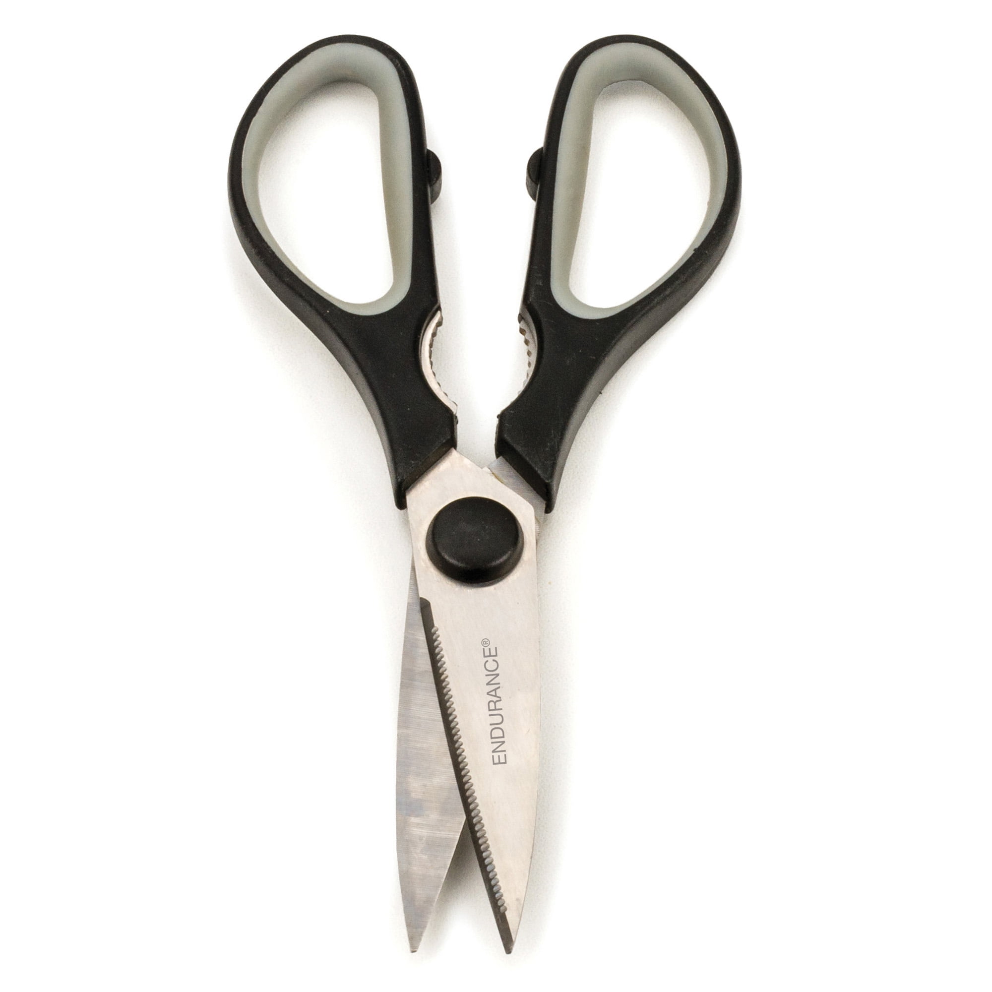 Black Stainless Steel Comfort Grip Kitchen Scissors with Soft Rubber Lining