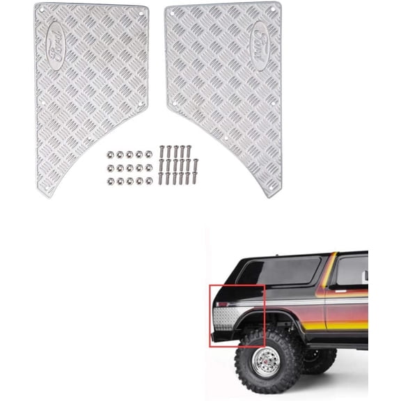 Stainless Steel Silver TRX4 Bronco 1/10 Rear Side Protector Plate Upgrade Parts
