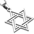 thumbnail image 1 of Stainless Steel Silver-Tone Classic Jewish Star of David Pendant Necklace, 21.5", 1 of 2