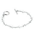 thumbnail image 1 of Stainless Steel Silver-Tone Cross Religious Link Bracelet Toggle Clasp, 8", 1 of 3