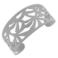 thumbnail image 1 of Stainless Steel Silver-Tone Cut-Out Design Wide Open End Cuff Bangle Bracelet, 1 of 2