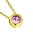 thumbnail image 1 of Stainless Steel Silver-Tone Gold-Tone Solitaire Multicolor CZ Pendant Necklace, 18", 1 of 2