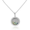 thumbnail image 1 of Stainless Steel Multicolor CZ Religious Christian Pendant Necklace, 22", 1 of 5