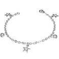 thumbnail image 1 of Stainless Steel Silver-Tone Stars Women's Adjustable Link Chain Bracelet, 1 of 3