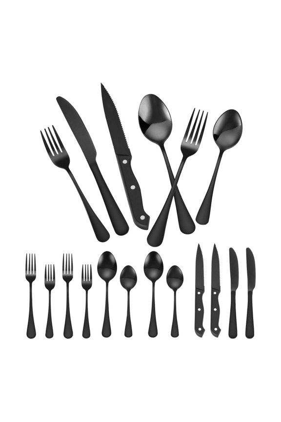 Stainless Steel Silverware Set - 30 Piece Flatware Utensil Set for 8, 18/0 Stainless Steel Cutlery Dishwasher Safe - Modern Kitchen Silverware for Home & Restaurant