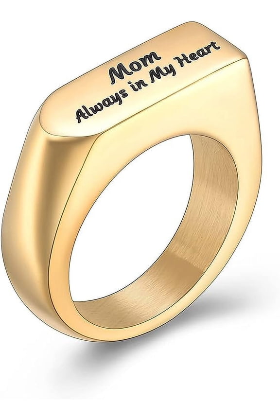 Stainless Steel Simple Style Cremation Urn Ring for Ashes for Women Waterproof Locket Rings Memorial Jewelry Cremation Jewelry Urn Ring
