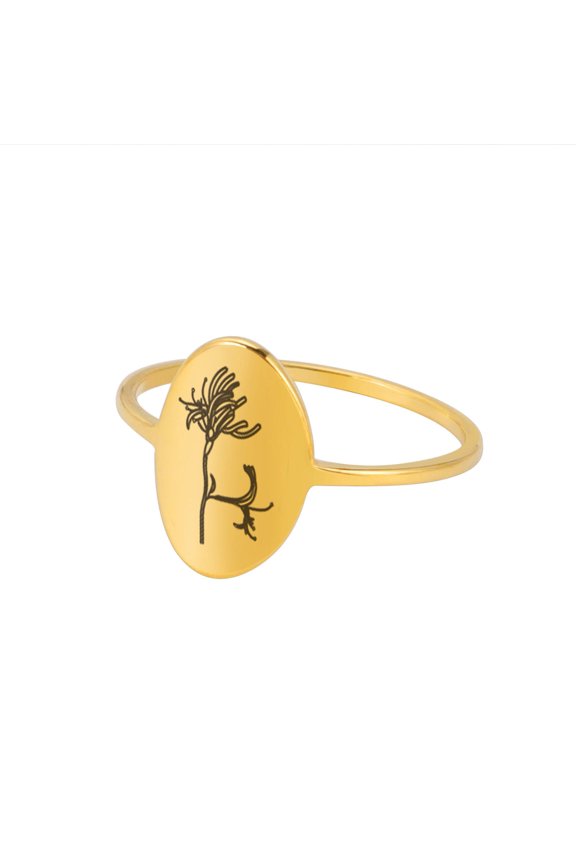 Stainless Steel Simple Wind December Flower Ring