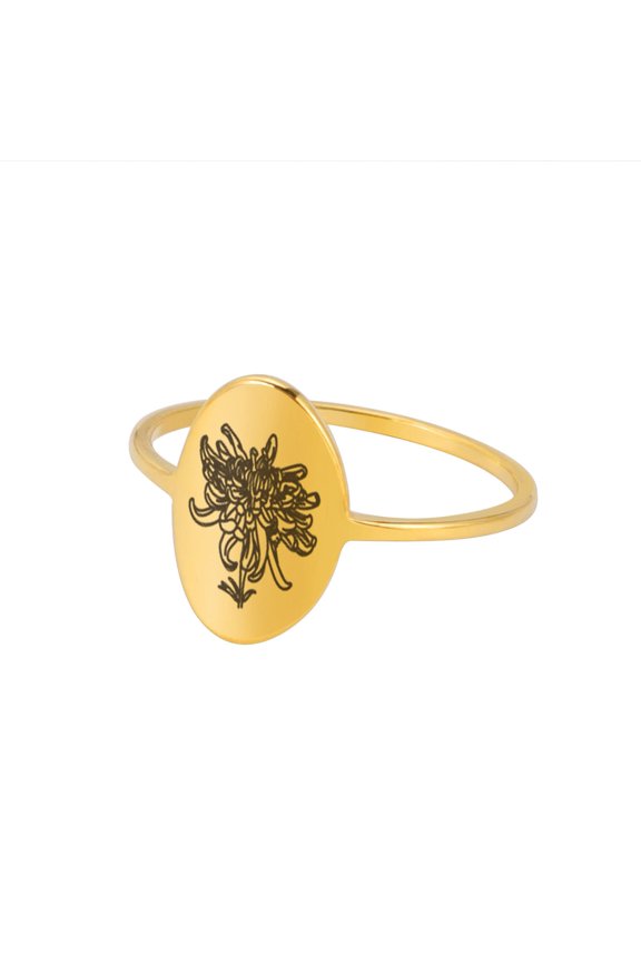 Stainless Steel Simple Wind December Flower Ring