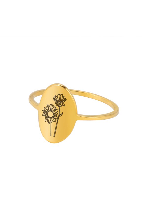 Stainless Steel Simple Wind December Flower Ring