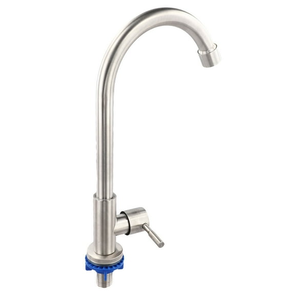 Stainless Steel Single Handle Single Hole Faucet Cold Water Faucet Only High Arc Sink Faucet For Kitchen Outdoor Garden And Bar