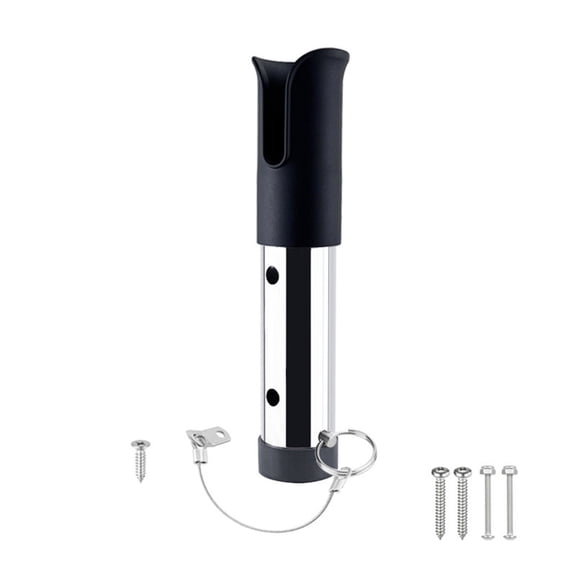 Stainless Steel Single Hole Fishing Rod Holder with Screw Mount for Kayak Boats Poles Rack