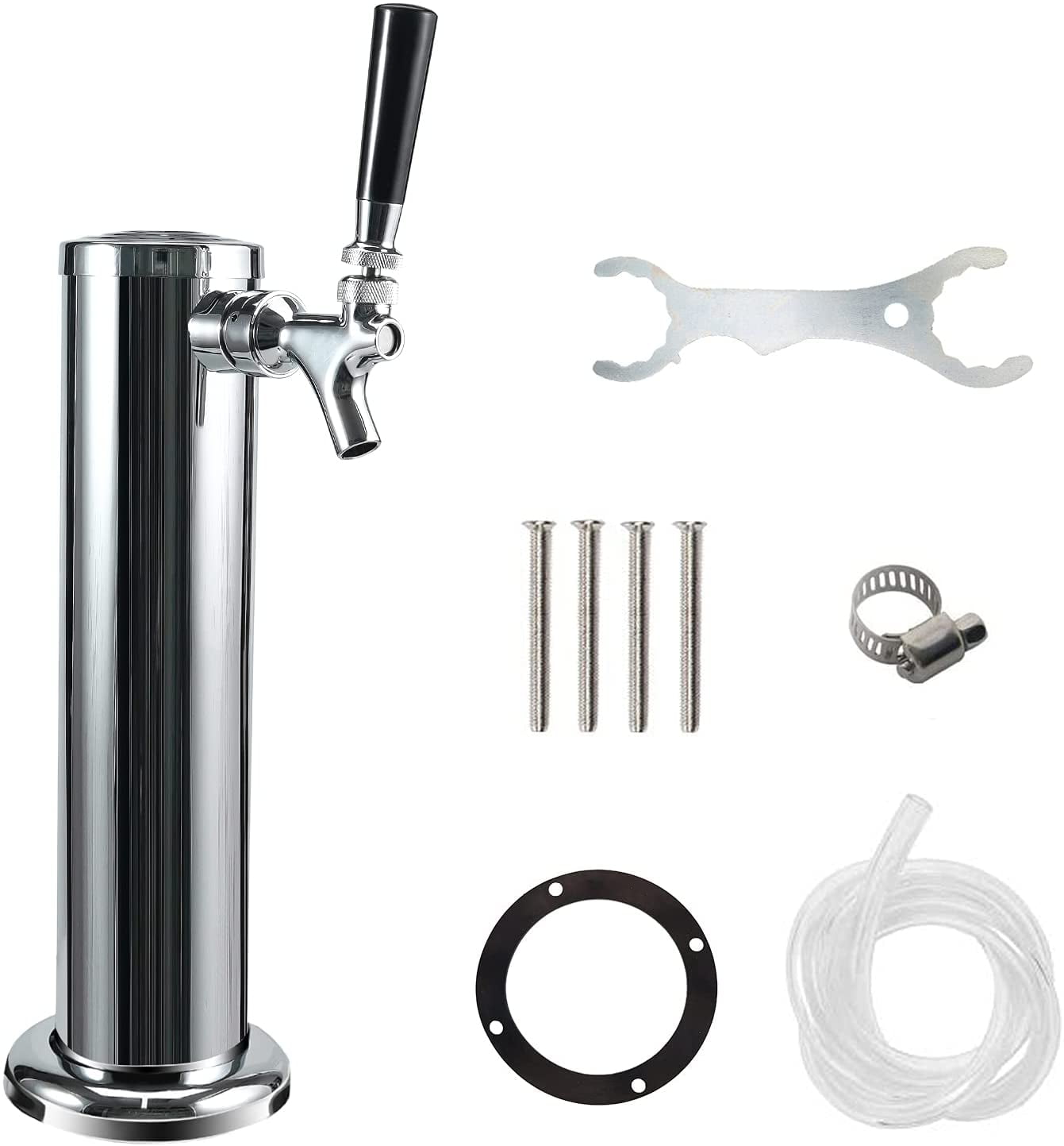 Stainless Steel Single Tap Beer Tower 3 inch Silver Color by Pera
