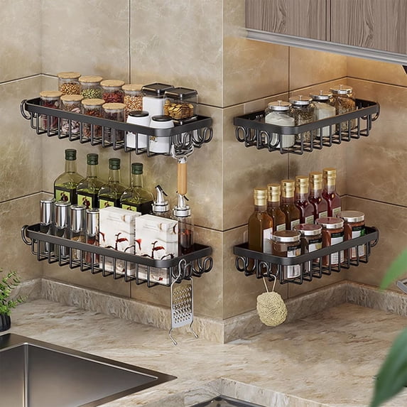 Stainless Steel Sink Caddy, Kitchen Sink Organizer with Sponge Holder and Dishcloth Storage Rack, Rustproof Countertop Multifunctional Kitchen Rack