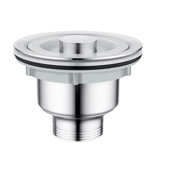 Stainless Steel Sink Drain Pipe with Stopper Kitchen Sewer Hose Flexible Fast Drainage Silver 80cm 31.4in