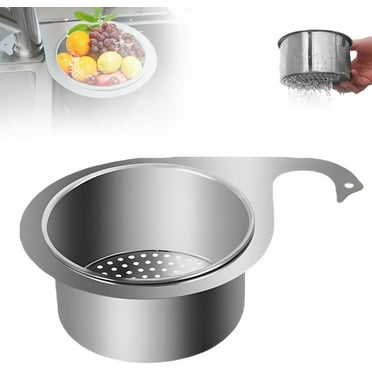 Stainless Steel Sink Drain Strainer Basket, 2024 New Multifunction Hanging Sink Strainer Colander Drain Basket, Kitchen Sink Food Waste Filter and Vegetables Fruits Clean (1)