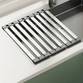thumbnail image 1 of Stainless Steel Sink Drainer Rack Foldable Retractable Dish Drying Rack for Kitchen Sink Organizer 1-Pack, 1 of 6