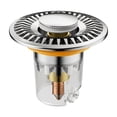 thumbnail image 1 of Stainless Steel Sink Pop Up Stopper Bathroom Basin Drain Plug, Replacement Lavatory Sink Strainer with Rubber Seal(Silver), 1 of 2