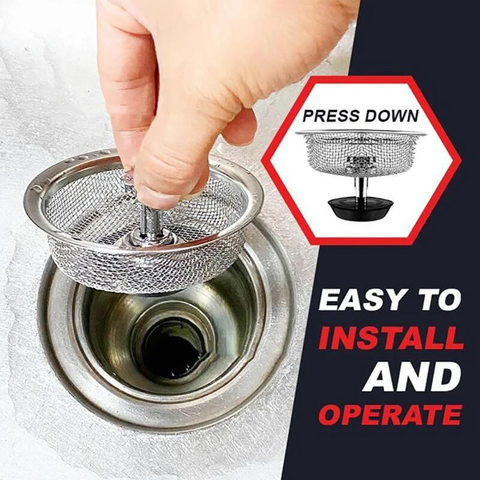 COHEALI Kitchen Sink Strainer Basket – Removable Drain Stopper With Gaskets For Sound Insulation