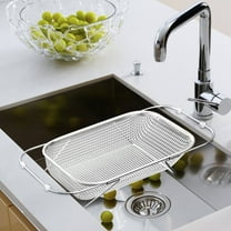 Stainless Steel Sink Strainer Basket Retractable Vegetable Washing Basin Storage Rack Kitchen Sink Rack Dishwasher Rack Sink Colander for Kitchen