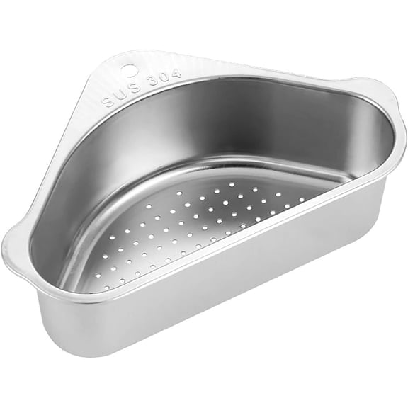 Stainless Steel Sink Strainer Basket Triangle Sink,Triangle Sink Drainer Basket for Sink Strainer or Storage Rack ()