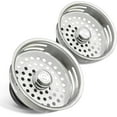 thumbnail image 1 of Stainless Steel Sink Strainer Basket for Standard 3-1/2" Drains - Universal Style Rubber Stopper Pack of 2, 1 of 7