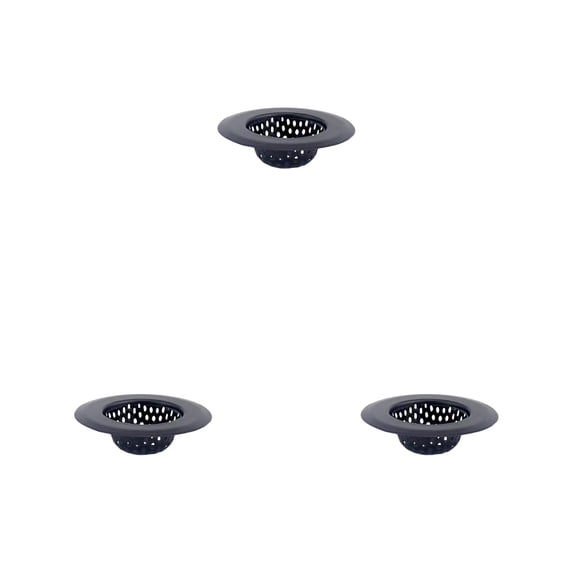 Stainless Steel Sink Strainer,Heavy Duty Slop Basket Filter Trap,Mesh Metal Sink Strainer Shower Drain Hair Catcher for Kitchen Bathroom Bathtub Wash Basin Floor Balcony Drain Hole (Black 3 PCS)