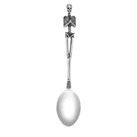 Stainless Steel Skeleton Forks and Spoons Goth Silverware Set Flatware Tableware Design Modern Look Great Gifts for Halloween Easter and Christmas