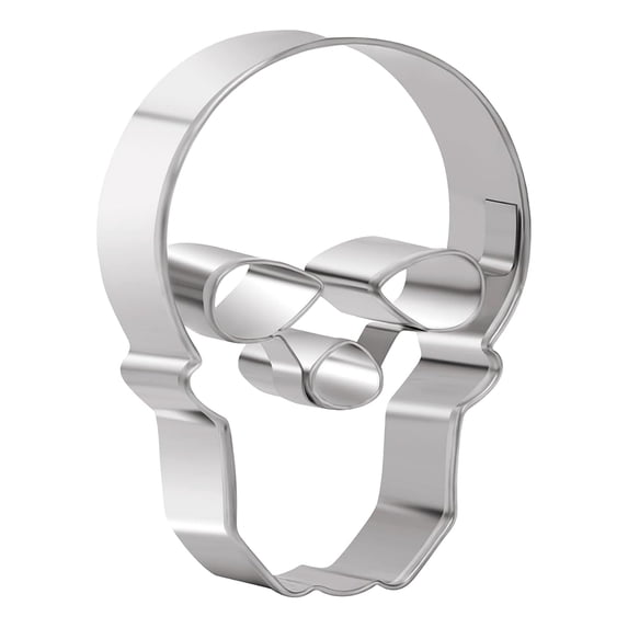 Stainless Steel Skull Cookie Cutter, 2.95X2.16 inch Halloween Dough Mold, Holiday Baking Tool, Fall Pastry Cutter, Party Dessert Mould, Fondant Cutting Template, DIY Chocolate Craft Accessory