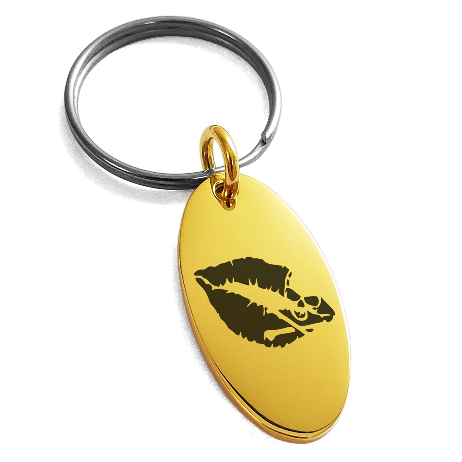 Distressed Skull & Crossbones Key Ring - White Plastic Oval Keychain For Keys, Backpack, Or Zipper