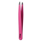Stainless Steel Coloured Tweezers Slant Tip - Pink