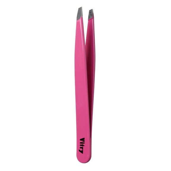 Stainless Steel Coloured Tweezers Slant Tip - Pink