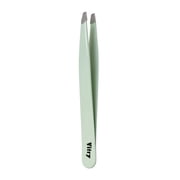 Stainless Steel Coloured Tweezers Slant Tip - Light Green