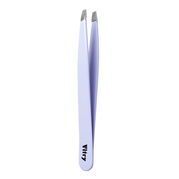 Stainless Steel Coloured Tweezers Slant Tip - Light Purple