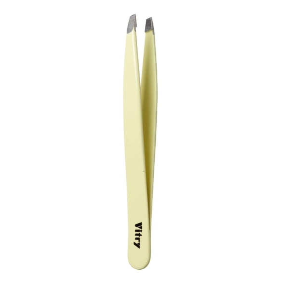 Stainless Steel Coloured Tweezers Slant Tip - Yellow
