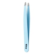 Stainless Steel Coloured Tweezers Slant Tip - Light Blue
