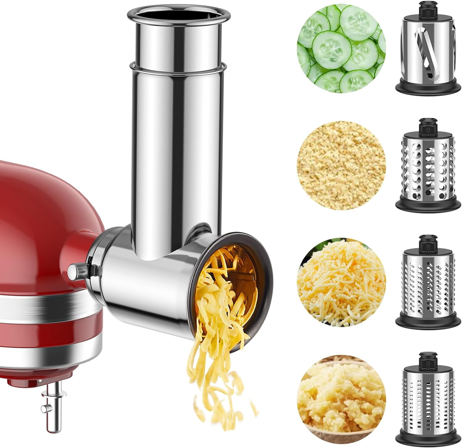 Stainless Steel Slicer Shredder Attachment for KitchenAid Stand Mixer