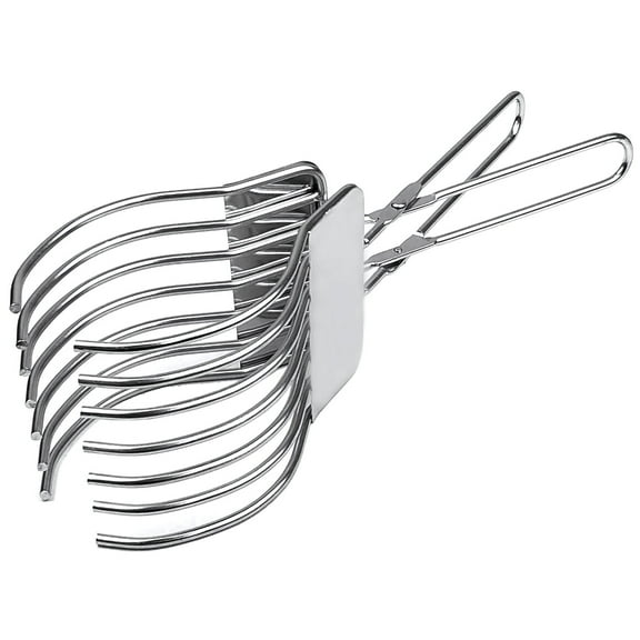 Stainless Steel Slicer Tongs, Multi-Purpose Carving Guide for Bread, Meat, Roasts, Vegetables, Safe Anti-Cut Food Holder, Kitchen Aid Tongs, Household Kitchen Tool, BBQ Accessory