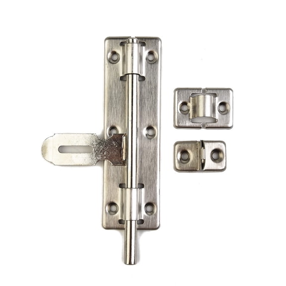 Stainless Steel Slide Bolt Lock Heavy Duty Security Door Latch with Padlock Hole for Gates Fences Garage Shed Door Cabinet Bathroom Privacy Hardware(8inch)