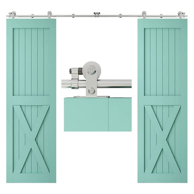 Stainless Steel Sliding Barn Door Hardware, Clsoet Track Kit For Two ...